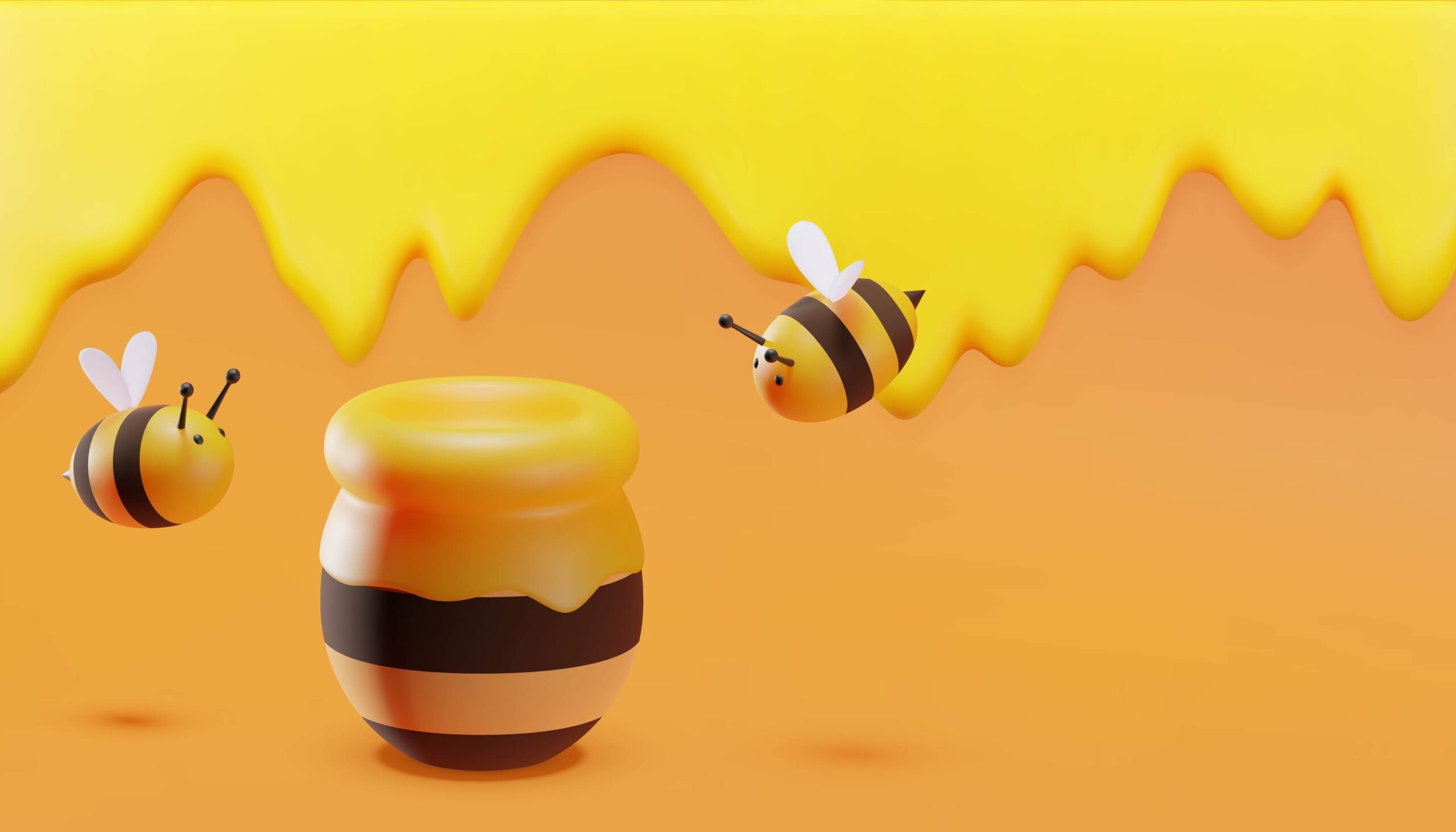 Honung och bin honungskupa