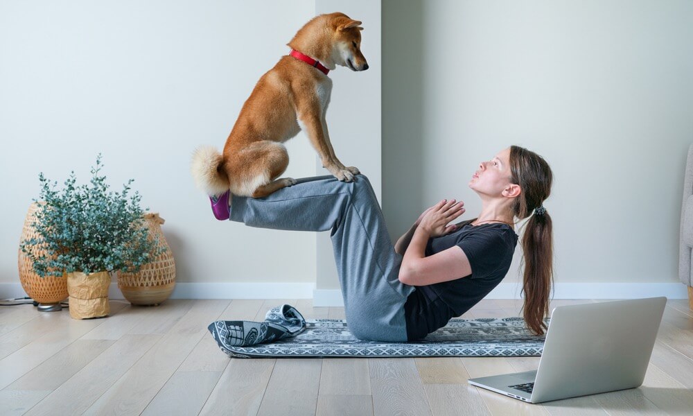 Yoga Kvinna Hund
